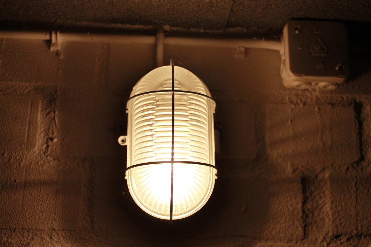 basement lamp, masonry, basement, cellar, grim, cellar vault