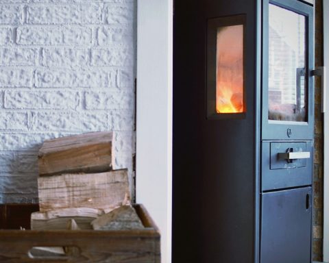 black fireplace