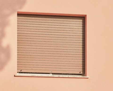 a window with a light