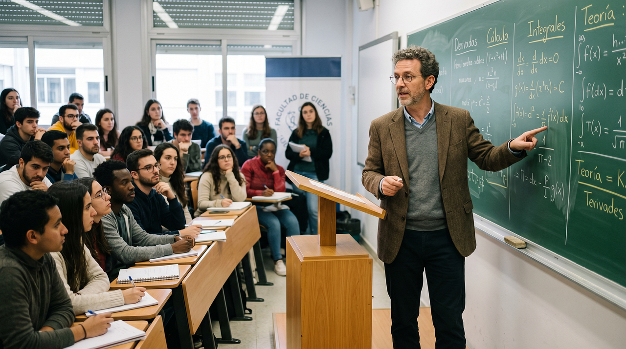 Economiestudenten in een collegezaal aan een Nederlandse universiteit